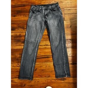 Urban Pipeline 32x34 Slim Straight Jeans Gray Wash Stretch Denim Mens